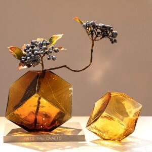 Yellow Cube Shape Vase