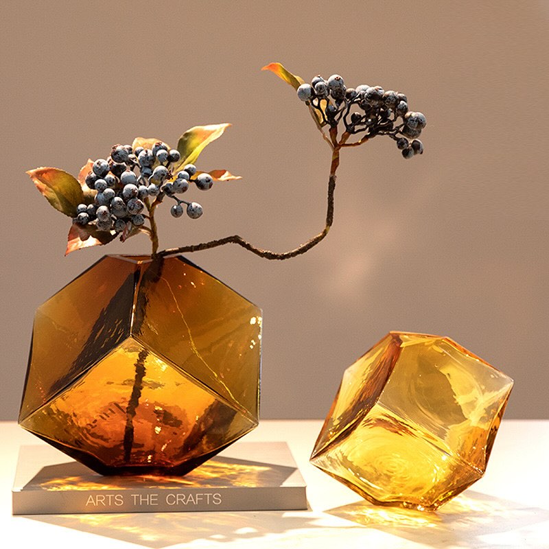 Yellow Cube Shape Vase