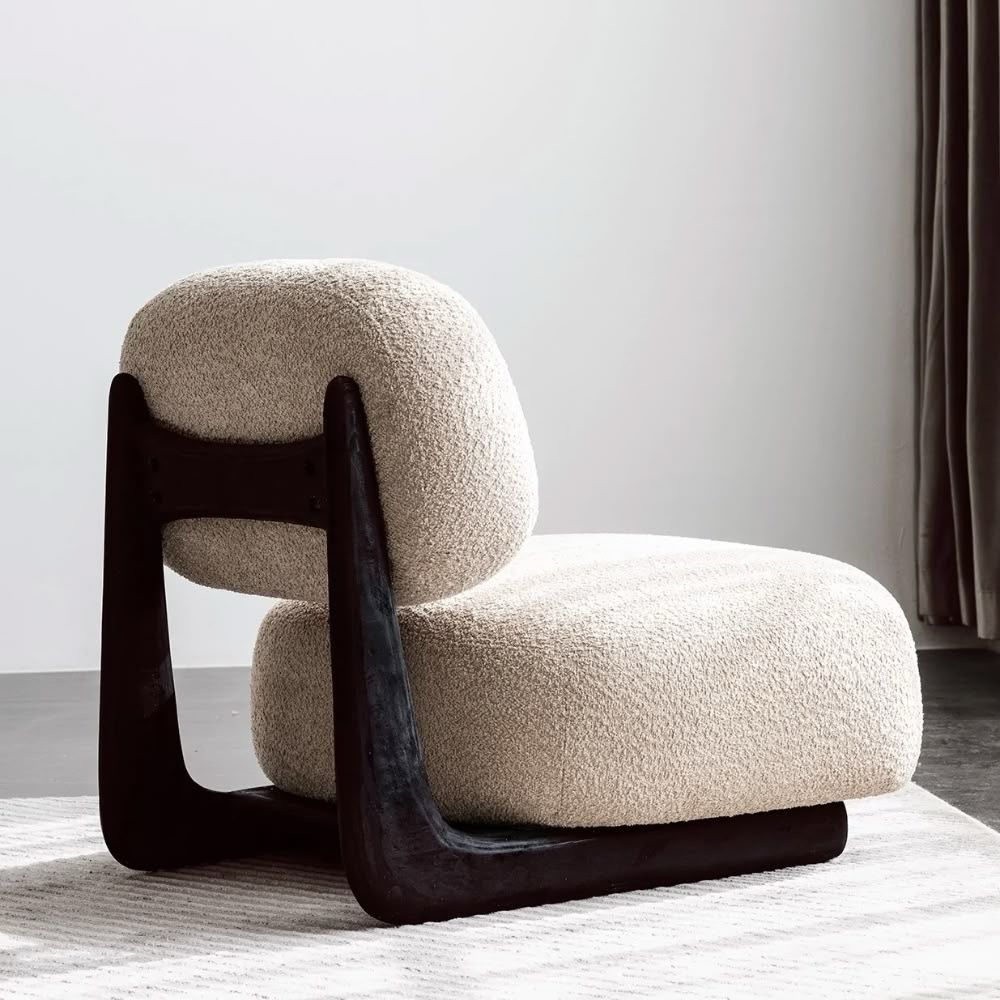 Artisanal Bouclé Lounge Chair