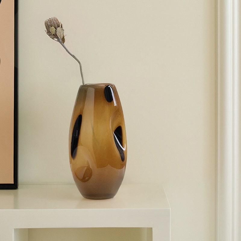 Amber Spotted Glass Vase