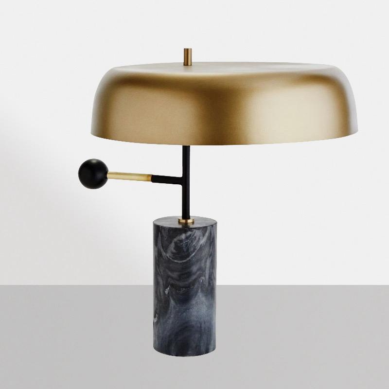 Modern table lamp with black marble stand