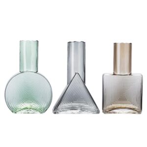 Brian glass ribbed vases